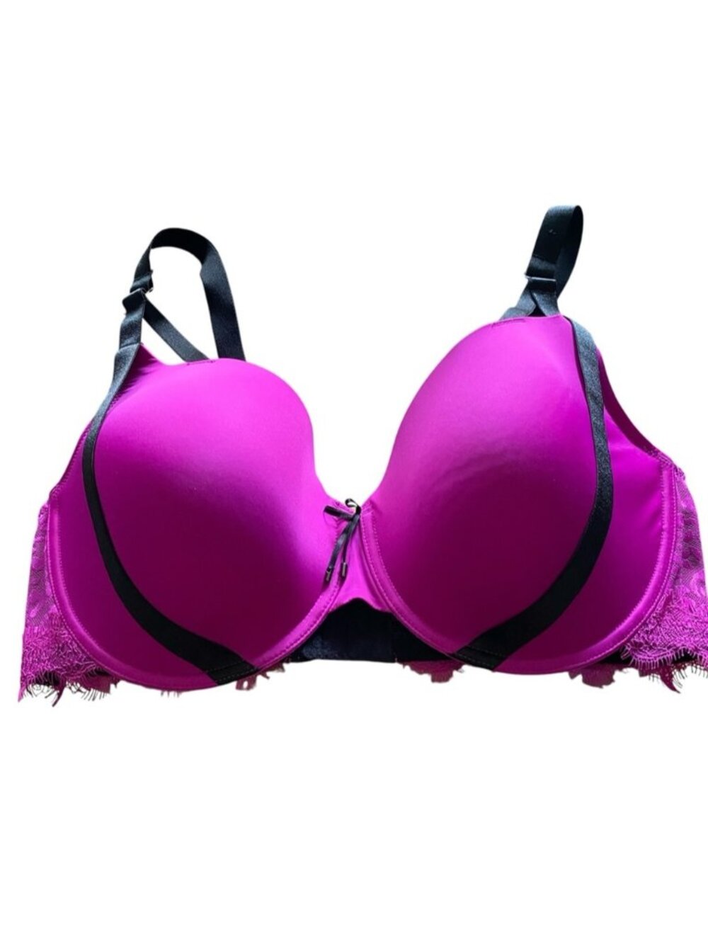 Ashley Graham Women's Hot Pink The Icon T-Shirt Lace Bra